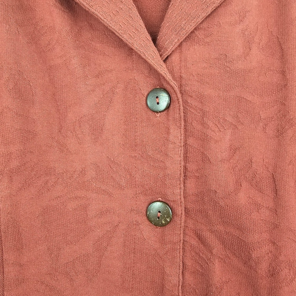 Soft Surroundings Women's Textured Button Front Blazer Coral Pink OrangeSize 10 - Picture 5 of 10